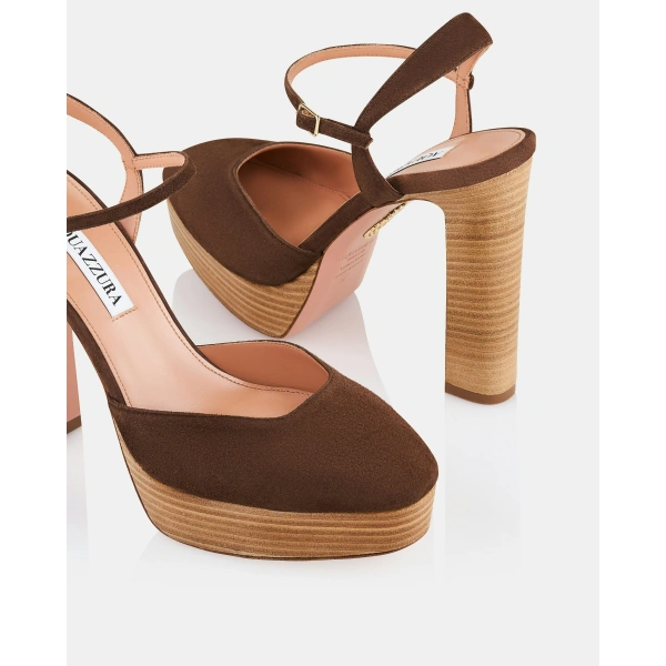Aquazzura Amira Plateau 110 in Espresso, view 6 | Platform Heels