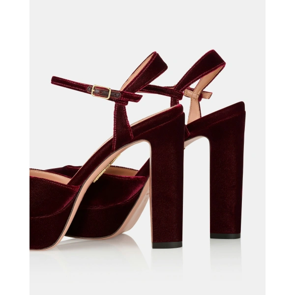 Aquazzura Amira Plateau 110 in Merlot, view 4 | Platform Heels