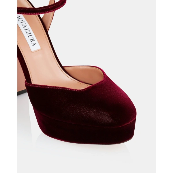 Aquazzura Amira Plateau 110 in Merlot, view 6 | Platform Heels