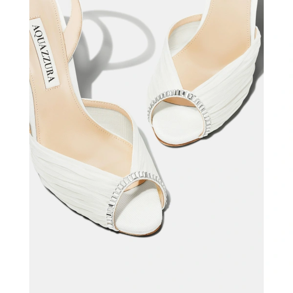Aquazzura Be Mine Sandal 105 in White, view 6 | Sandals