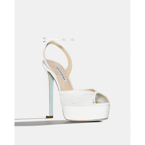 Aquazzura Be Mine Sandal Plateau 130 in White, view 2 | Platform Heels
