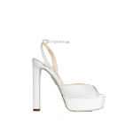 Aquazzura Be Mine Sandal Plateau 130 in White | Platform Heels