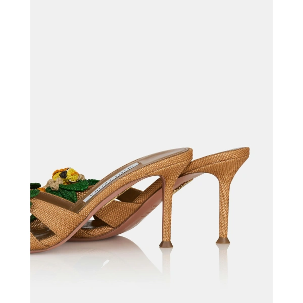 Aquazzura Birdsong Mule 75 in Cognac, view 4 | Mules