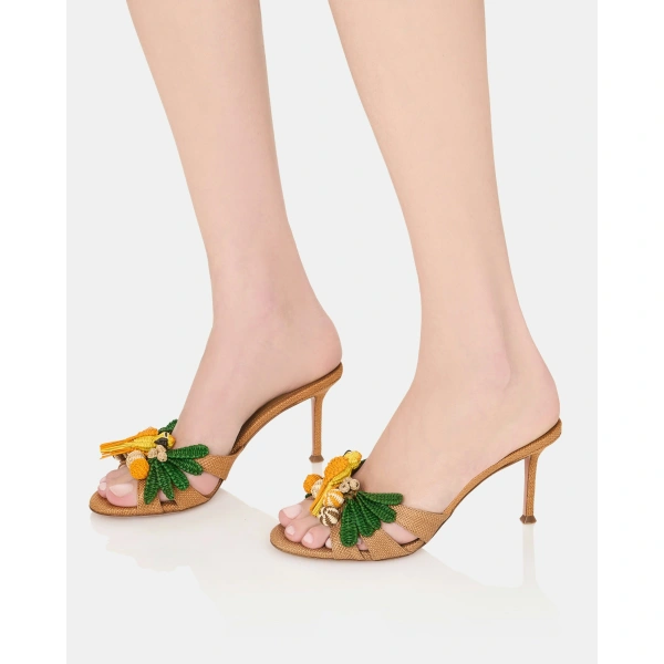 Aquazzura Birdsong Mule 75 in Cognac, view 5 | Mules