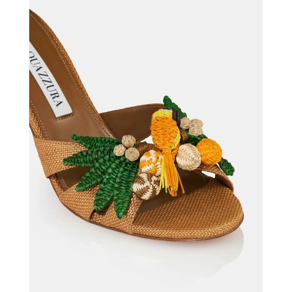 Aquazzura Birdsong Mule 75 in Cognac, view 6 | Mules