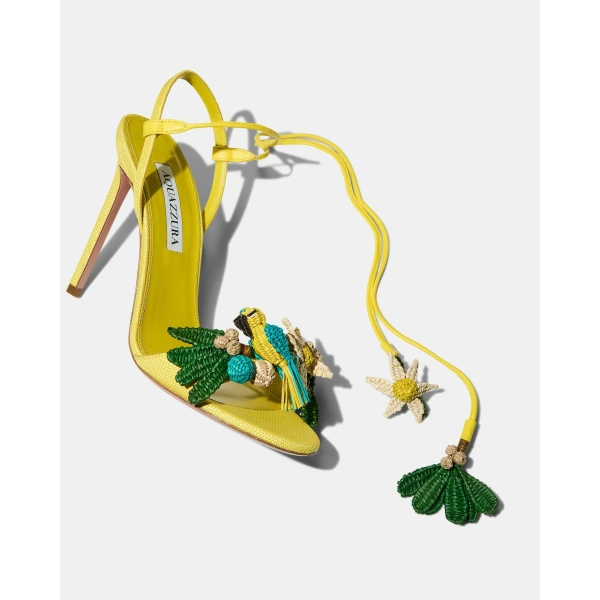 Aquazzura Birdsong Sandal 105 in Daisy, view 3 | Sandals