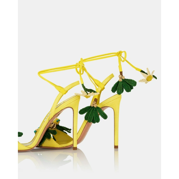 Aquazzura Birdsong Sandal 105 in Daisy, view 4 | Sandals