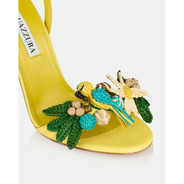 Aquazzura Birdsong Sandal 105 in Daisy, view 6 | Sandals