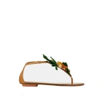 Aquazzura Birdsong Sandal Flat in Cognac | Sandals