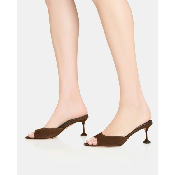 Aquazzura Bisous Mule 65 in Espresso, view 5 | Mules