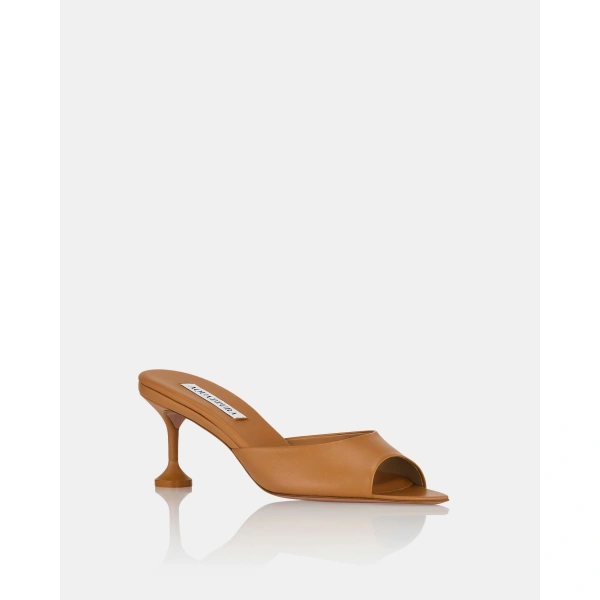 Aquazzura Bisous Mule 65 in Light Caramel, view 2 | Mules