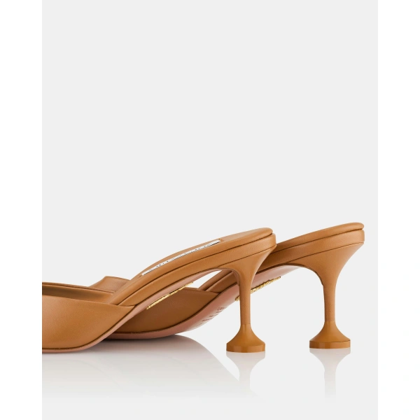 Aquazzura Bisous Mule 65 in Light Caramel, view 4 | Mules