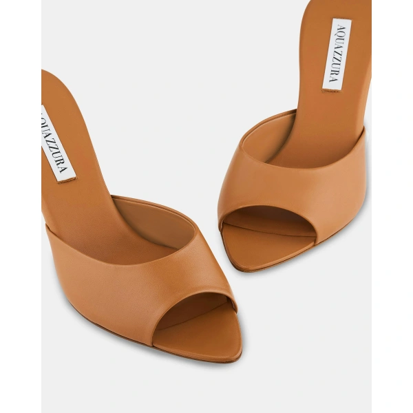 Aquazzura Bisous Mule 65 in Light Caramel, view 6 | Mules