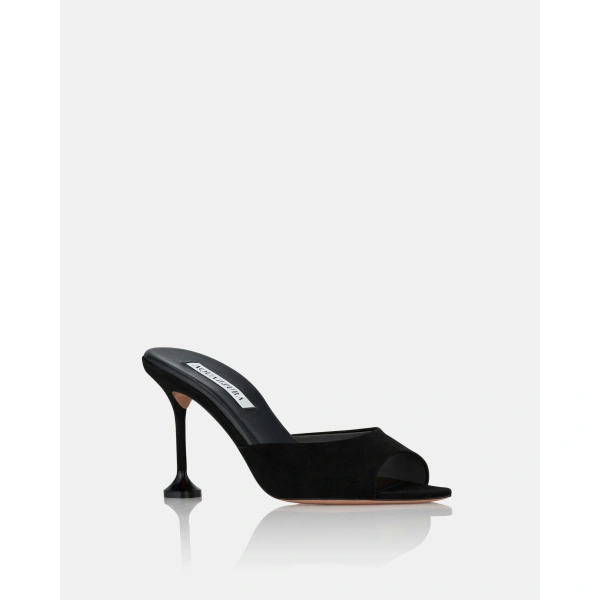 Aquazzura Bisous Mule 85 in Black, view 2 | Mules