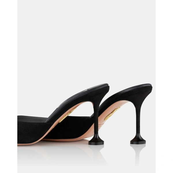 Aquazzura Bisous Mule 85 in Black, view 4 | Mules