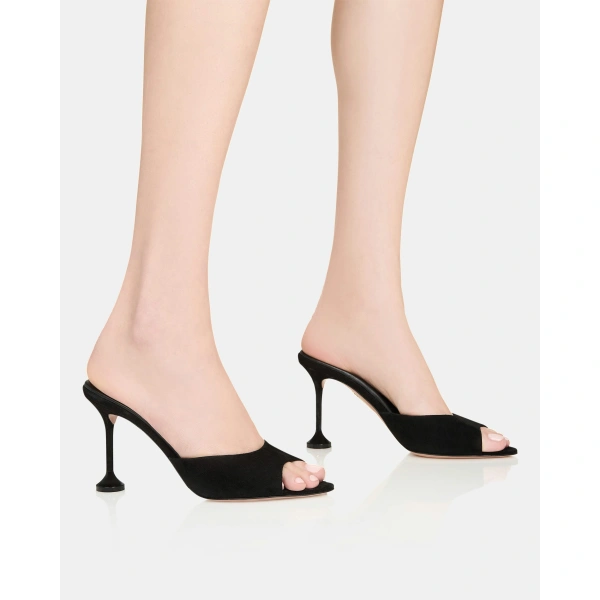 Aquazzura Bisous Mule 85 in Black, view 5 | Mules