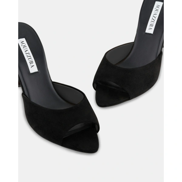 Aquazzura Bisous Mule 85 in Black, view 6 | Mules