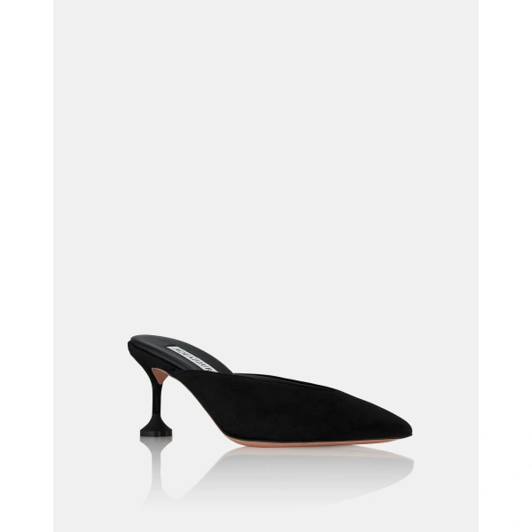 Aquazzura Bisous Mule Pump 65 in Black, view 2 | Mules