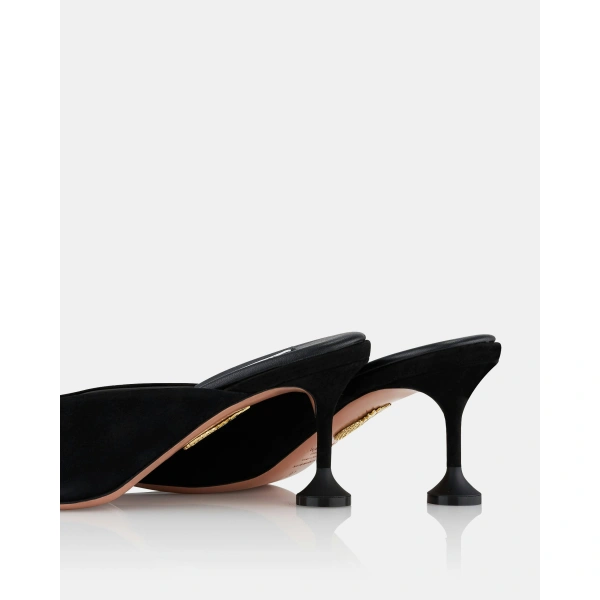 Aquazzura Bisous Mule Pump 65 in Black, view 4 | Mules