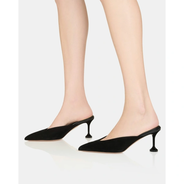 Aquazzura Bisous Mule Pump 65 in Black, view 5 | Mules