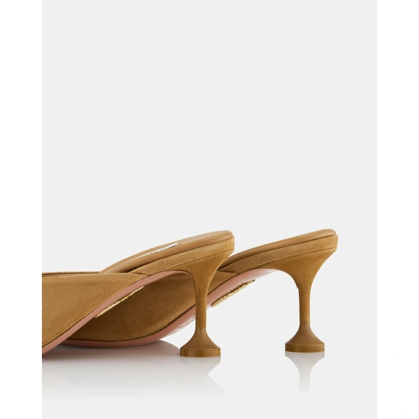 Aquazzura Bisous Mule Pump 65 in Camel, view 4 | Mules