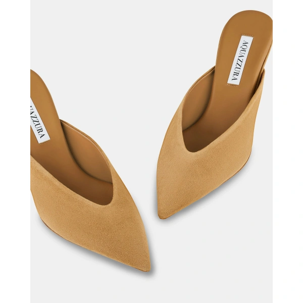 Aquazzura Bisous Mule Pump 65 in Camel, view 6 | Mules