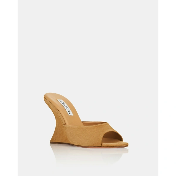 Aquazzura Bisous Wedge 95 in Camel, view 2 | Wedges