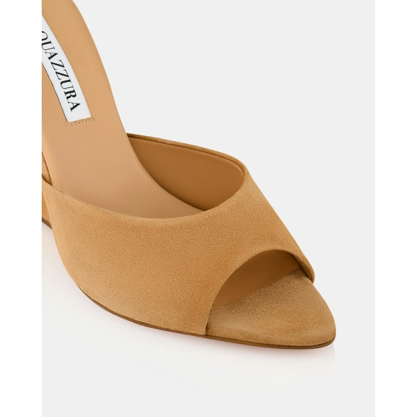 Aquazzura Bisous Wedge 95 in Camel, view 6 | Wedges