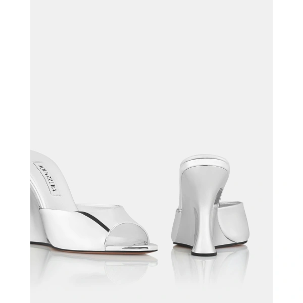 Aquazzura Bisous Wedge 95 in Silver, view 4 | Wedges