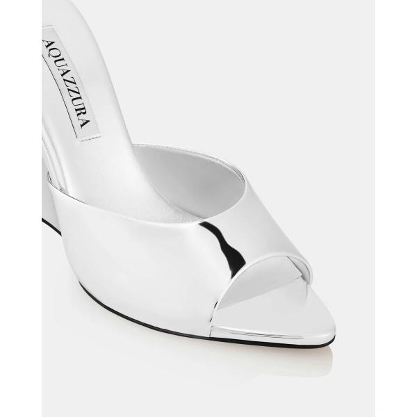 Aquazzura Bisous Wedge 95 in Silver, view 6 | Wedges
