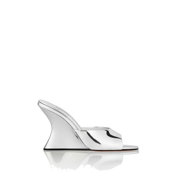 Aquazzura Bisous Wedge 95 in Silver | Wedges