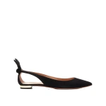 Aquazzura Bow Tie Ballet in Black Suede | Ballet Flats