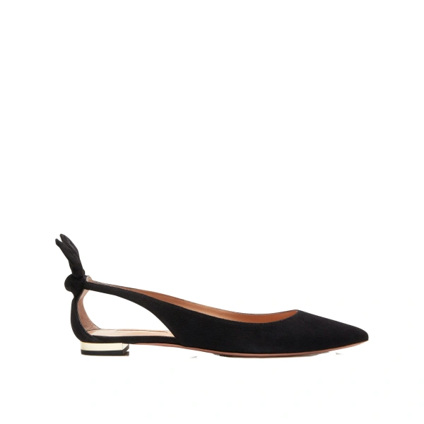 Bow Tie Ballet in Black Suede