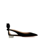 Aquazzura Bow Tie Ballet in Black Velvet | Ballet Flats
