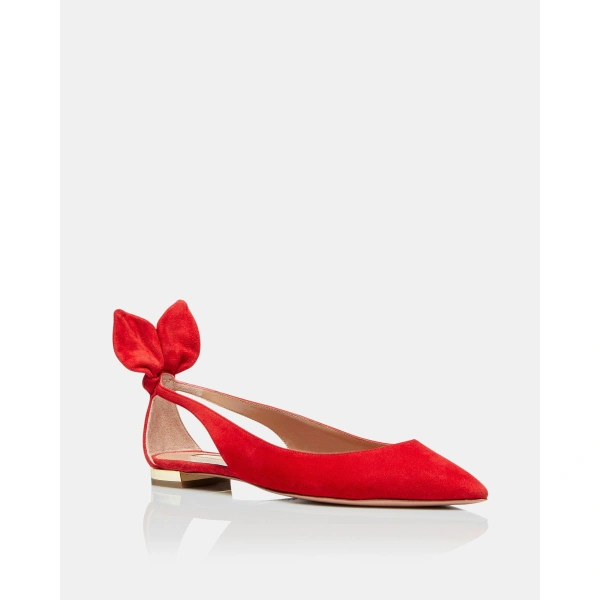 Aquazzura Bow Tie Ballet in Lipstick, view 2 | Ballet Flats