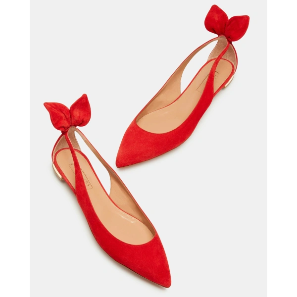 Aquazzura Bow Tie Ballet in Lipstick, view 3 | Ballet Flats