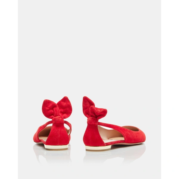 Aquazzura Bow Tie Ballet in Lipstick, view 4 | Ballet Flats