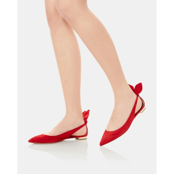 Aquazzura Bow Tie Ballet in Lipstick, view 5 | Ballet Flats