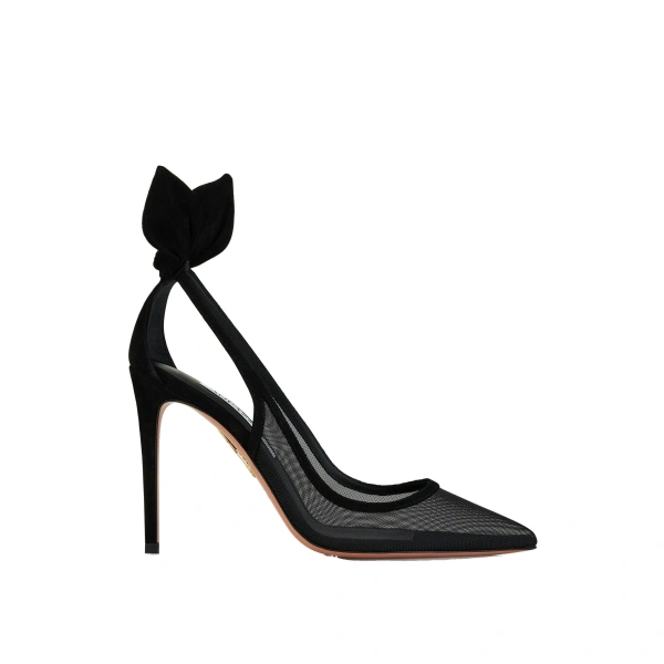 Bow Tie Mesh Pump 105 in Black