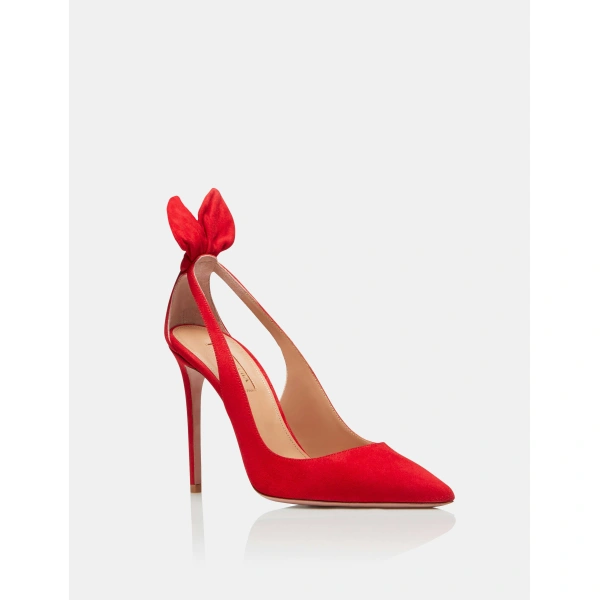 Aquazzura Bow Tie Pump 105 in Lipstick, view 2 | Pumps
