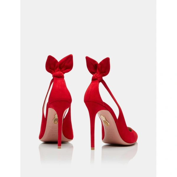 Aquazzura Bow Tie Pump 105 in Lipstick, view 4 | Pumps