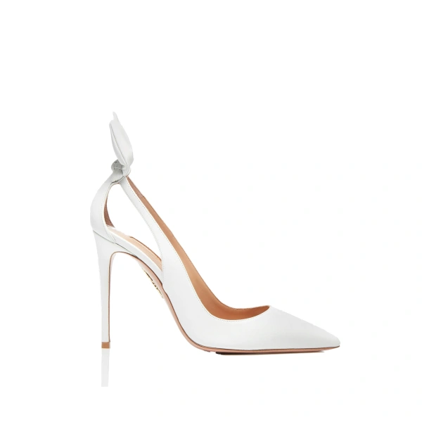 Bow Tie Pump 105 in White
