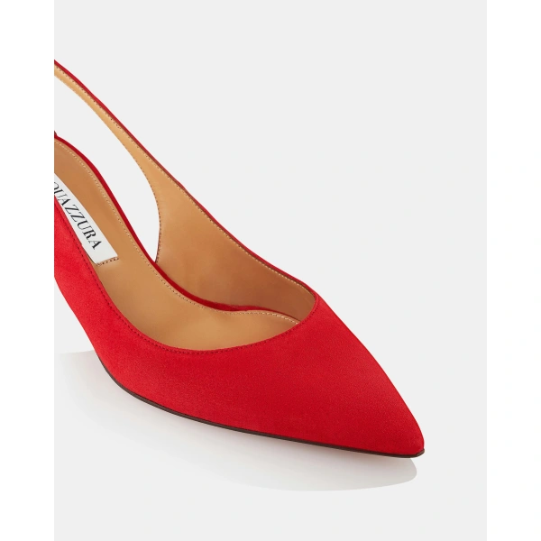 Aquazzura Bow Tie Pump 50 in Lipstick, view 6 | Kitten Heels
