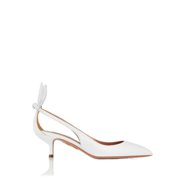 Bow Tie Pump 50 in White