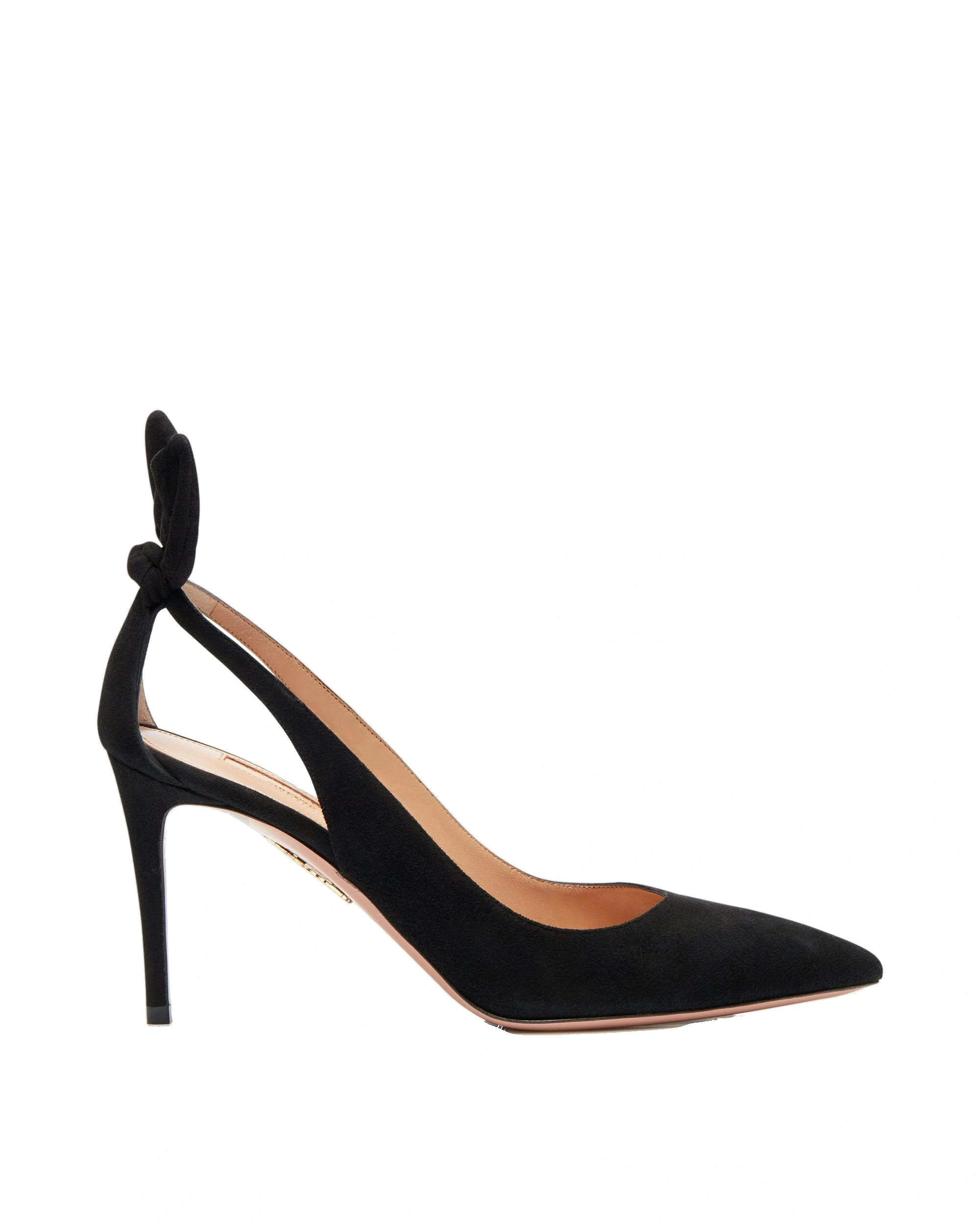 Aquazzura Bow Tie Pump 85 in Black Suede Aquazzura Bow Tie Pump 85 in Black Suede | Pumps