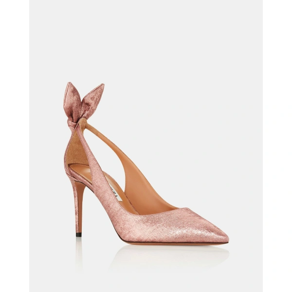 Aquazzura Bow Tie Pump 85 in Dusty Rose, view 2 | Pumps