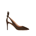 Aquazzura Bow Tie Pump 85 in Espresso | Pumps