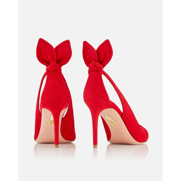 Aquazzura Bow Tie Pump 85 in Lipstick, view 4 | Pumps