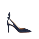 Aquazzura Bow Tie Pump 85 in Mezzanotte Navy | Pumps