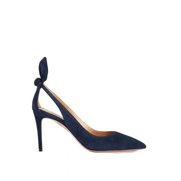 Bow Tie Pump 85 in Mezzanotte Navy